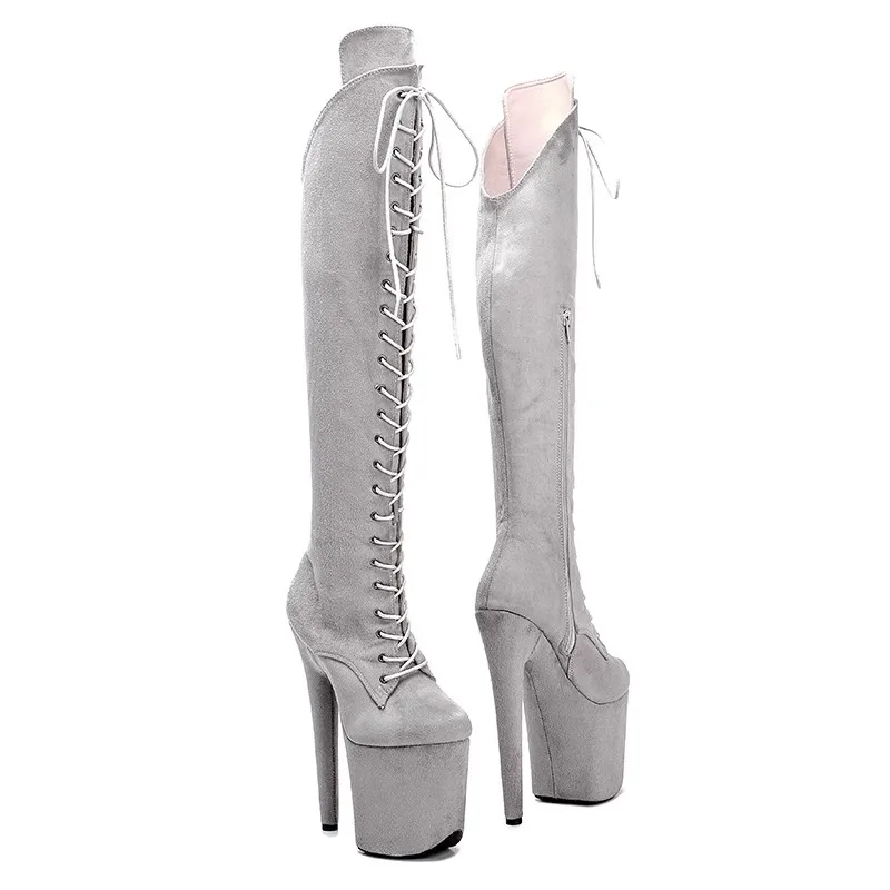 

New 20CM/8inches Suede Upper Modern Sexy Nightclub Pole Dance Shoes High Heel Platform Women's Boots 193