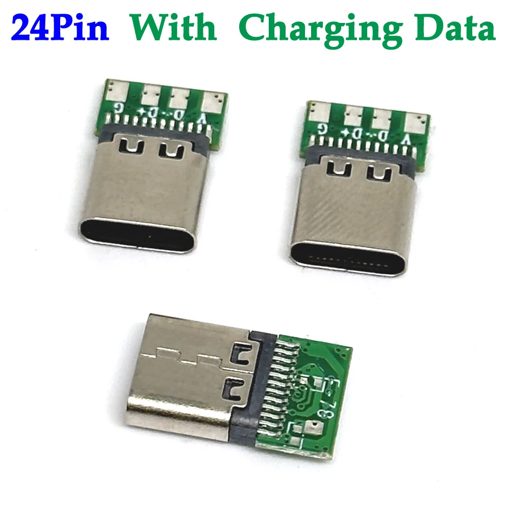 

1-10PCS 3A Type C female seat 3.1 TYPE-C 24PIN With Charging data single-row DIY Large Current Plug-in Board Type-c Connector