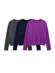 Women's Soft Touch Oversized Knit Sweater, O Neck, Long Sleeve, Female Pullovers, Chic Tops, Fashion