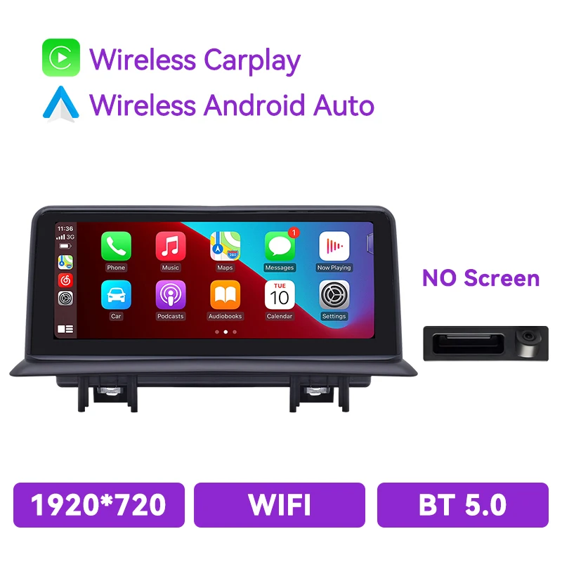 Draadloze CarPlay Linux Auto Multimedia Speler voor BMW 1 Serie E81 E82 E87 E88 2005-2012 CCC CIC 1920*720 IPS Scherm