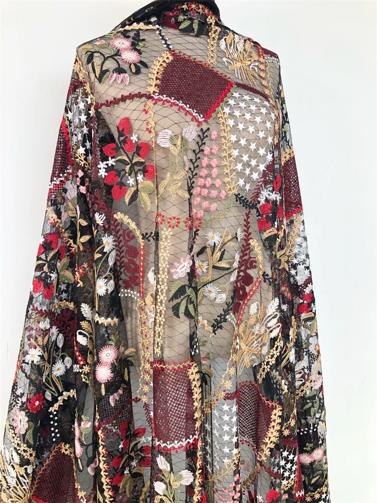 Neuer Stil Mesh-Stickerei Afrikanischer Spitzenstoff 2025 Hochwertige Spitze Wasserlösliche Modische Weiche Spitze 5 Yards – Detail 6