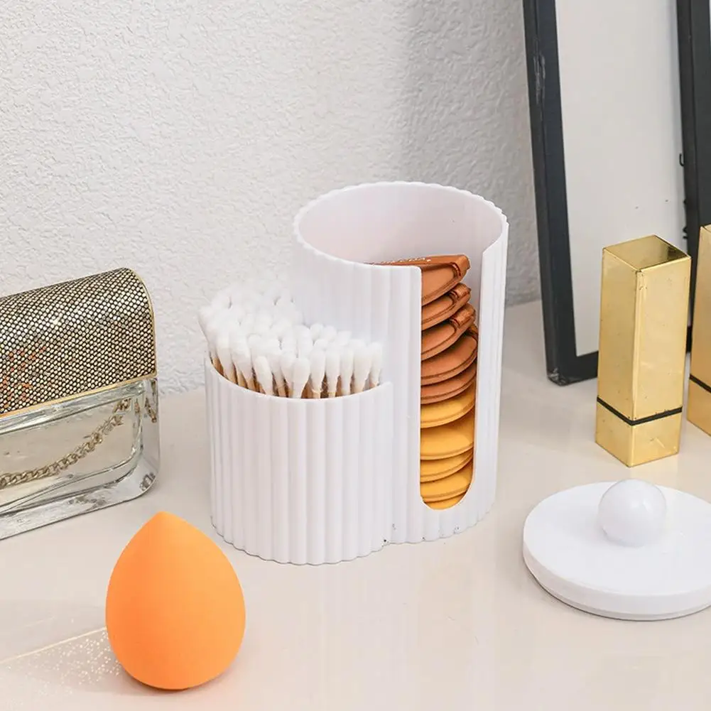 1/2/3pcs Cotton Swabs Cotton Pad Holder Dual Compartment Storage Box Makeup Sponge Nail Tool Dispenser Organizer Box