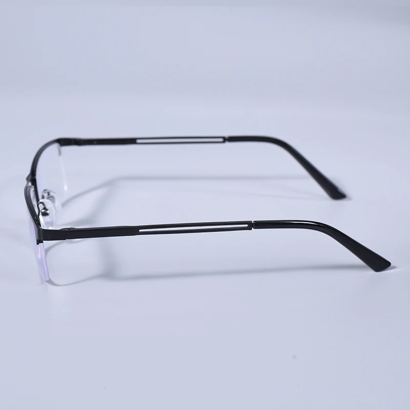2025 männer Blau Licht Blockieren Lesebrille Metall Halb Rahmen Brillen Mit Frühling Scharnier Computer Reader + 125 + 175 – Detail 5