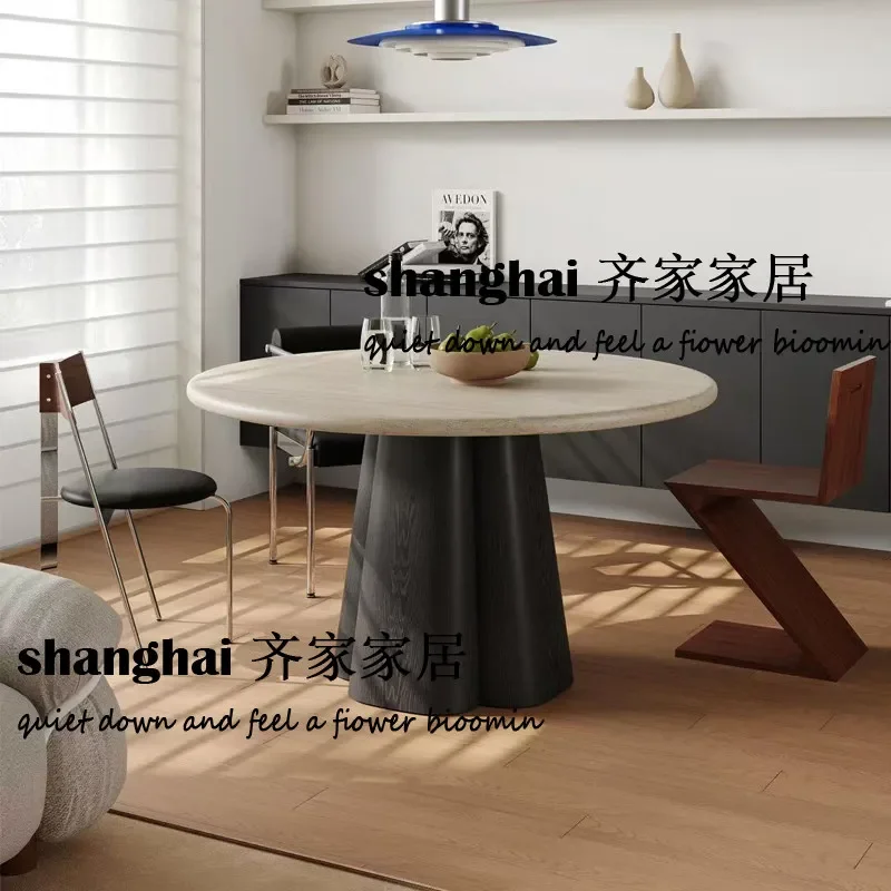 Nordic minimalist natural marble restaurant wabi-sabi designer minimalist modern dining table