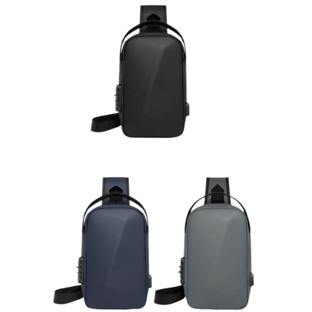 Oxford stoffen herenborsttas Anti-diefstal USB-oplaadpoort Wachtwoord Sling Bag Anti-diefstal Verstelbare riem Schoudertas Crossbody