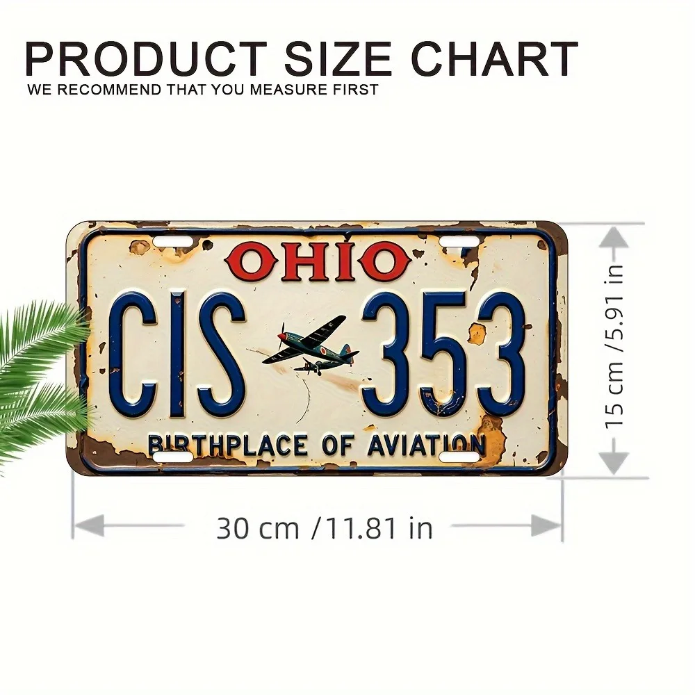 Custom Ohio CIS 353 Aviation Metal Sign 6x12in 2D Flat 1Pc Polished Man Cave Bar Decor Only