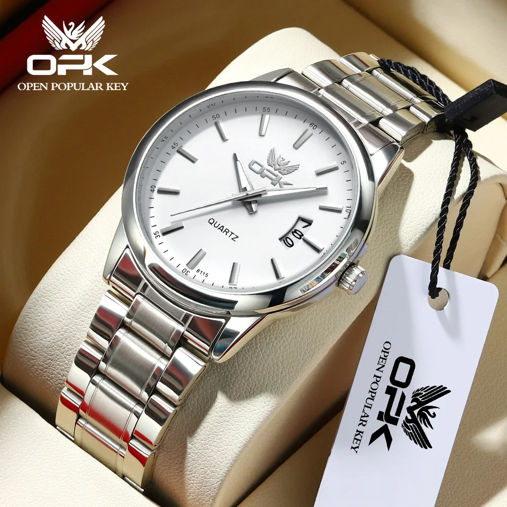 6010 OPK Best-selling fashion quartz watch with luminous hands, water-resistant, men's wristwatch