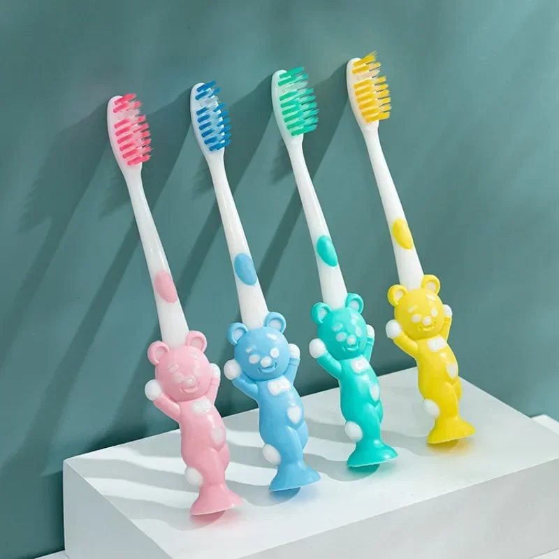 

4Pcs/set Baby Toothbrush Cute Cartoon Toothbrush for Children Bamboo Charcoal Short Handle Children's Toothbrush Teeth Care