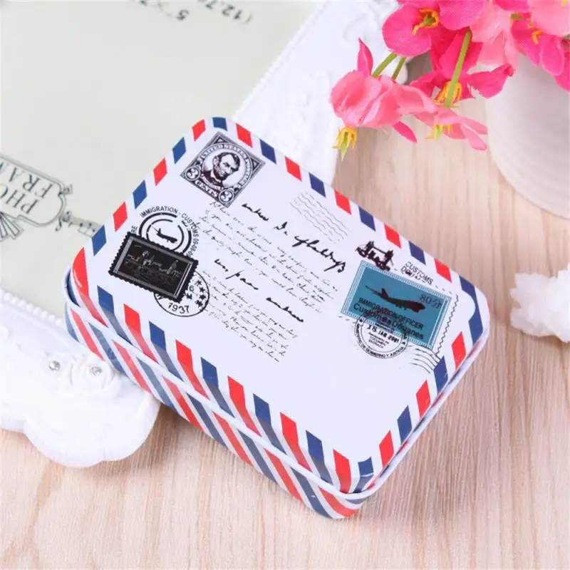 Cartoon Rectangular Storage Box Mini Tin Metal Box Sealed Jar Packing Boxes Earrings Hairpin Cosmetic Jewelry Storage Container