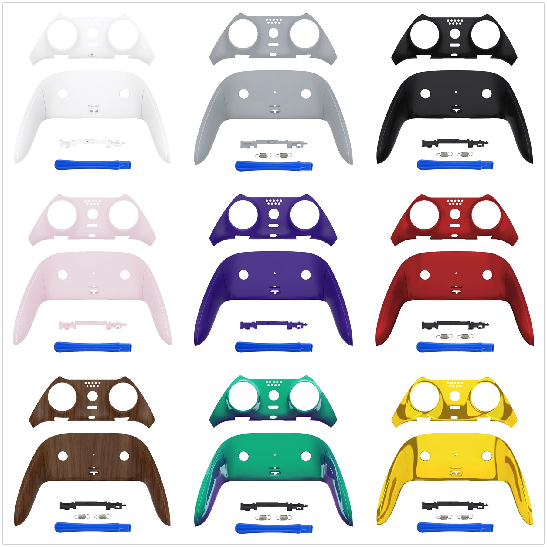 

eXtremeRate Top Bottom Decorative Trim Shell, Custom DIY Replacement Front Back Clip Shell for ps5 Edge Controller - Black