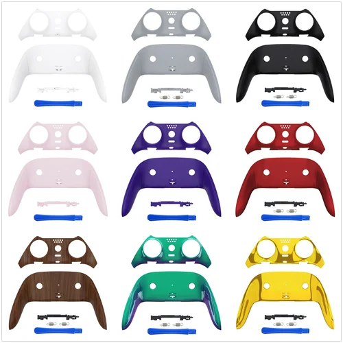 eXtremeRate Carcasa decorativa inferior superior, carcasa de clip frontal trasera de repuesto personalizada para controlador de borde ps5 - Negro