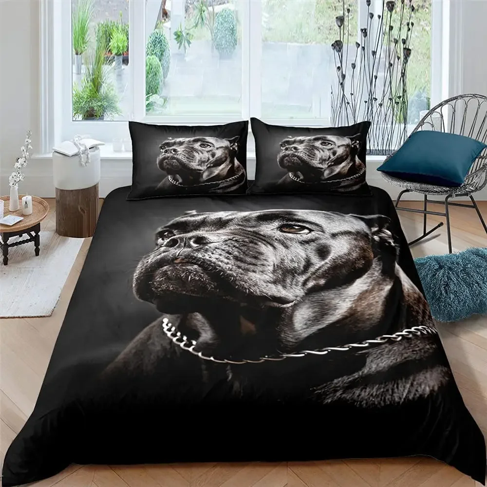 Bulldog Duvet Cover French Bulldogs Bedding Set Twin Polyester Chocolate Puppy Pet Doggy Animal Quilt Cover For Dog Lover Gifts