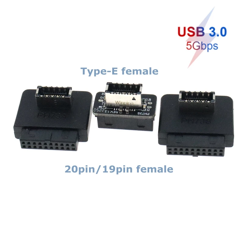 USB 3.0 Internal Header to USB 3.1/3.2 Type C front Type E Adapter 20pin to 19pin converter for pc motherboard Connector Riser