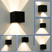 4 Pack LED Wall Lights, 6W LED Aluminum Wall Lamp with Replaceable, Up & Down Adjustable black for Living Room Bedroom