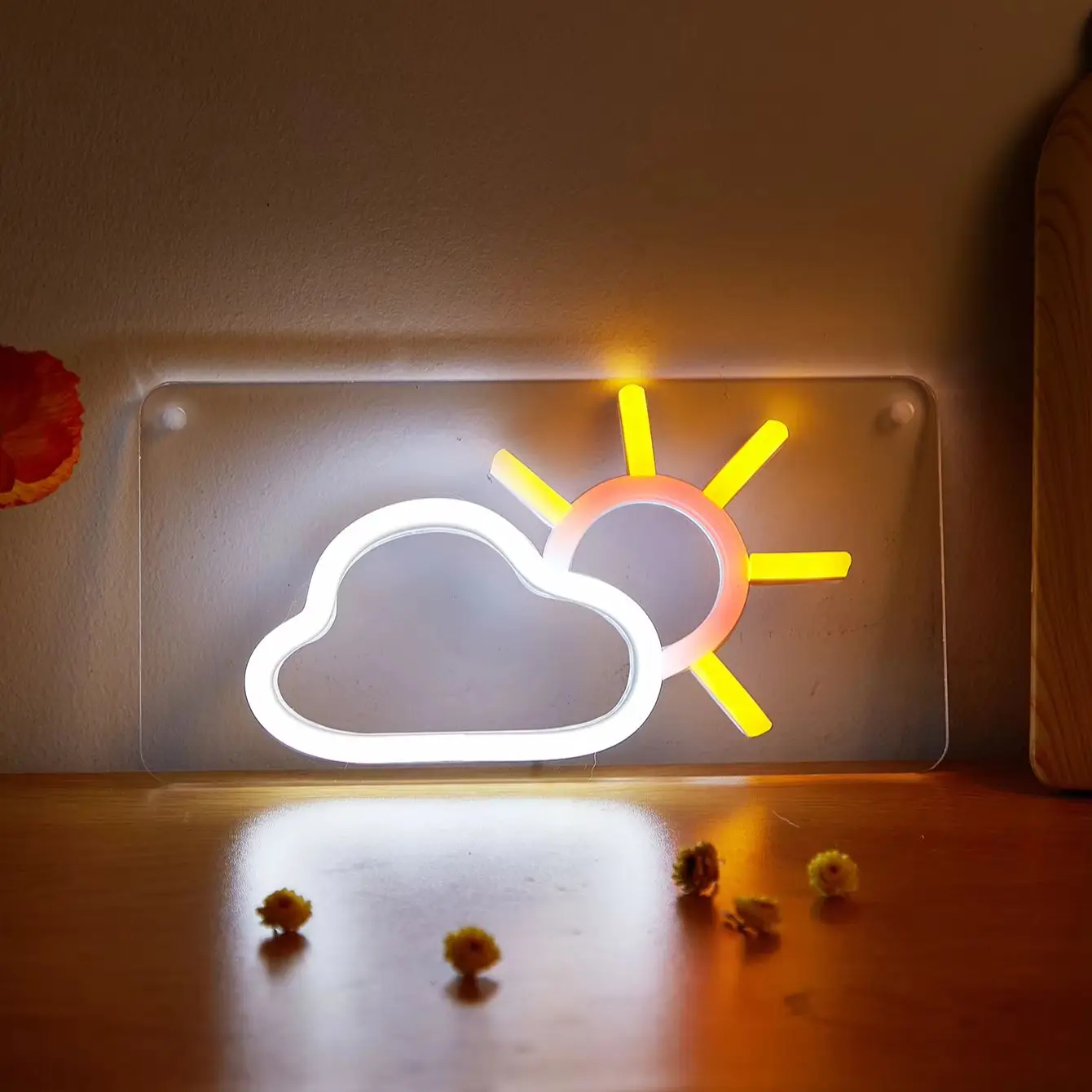 Chi-buy LED Neon Clouds with the sun USB Powered Neon Signs Decor Lamp Signs Birthday Gift Wall Art For Bedroom Room Bar Shop