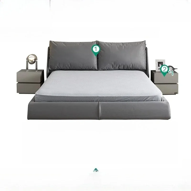 Aesthetics Designer Bed Beauty Double Frame Modern Minimalist Beds Japanese Princess Soft Nordic Safe Wood Cama Casal Furniture