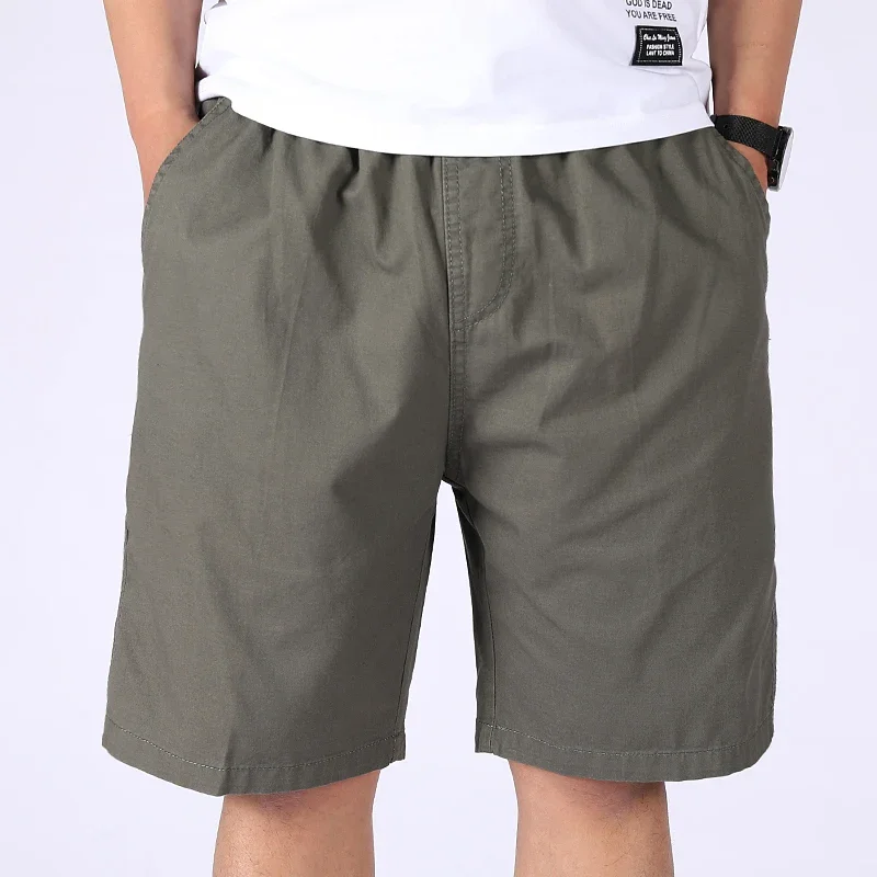 Herren Casual 100% Baumwoll-Shorts Weich Gewaschen Locker Sitzende Bermuda-Shorts Sommer Elastischer Bund Kordelzug-Shorts für Herren Tägliche Kleidung – Detail 6