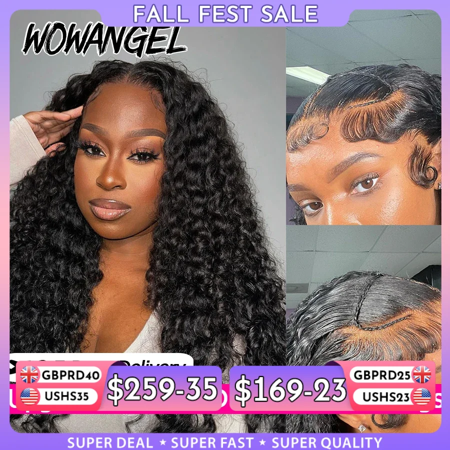 Burmese Curly 13X6 HD Lace Frontal Wigs 250% Real HD Lace Front Human Hair Wigs Deep Side Parting Brazilian Curly Wigs For Women