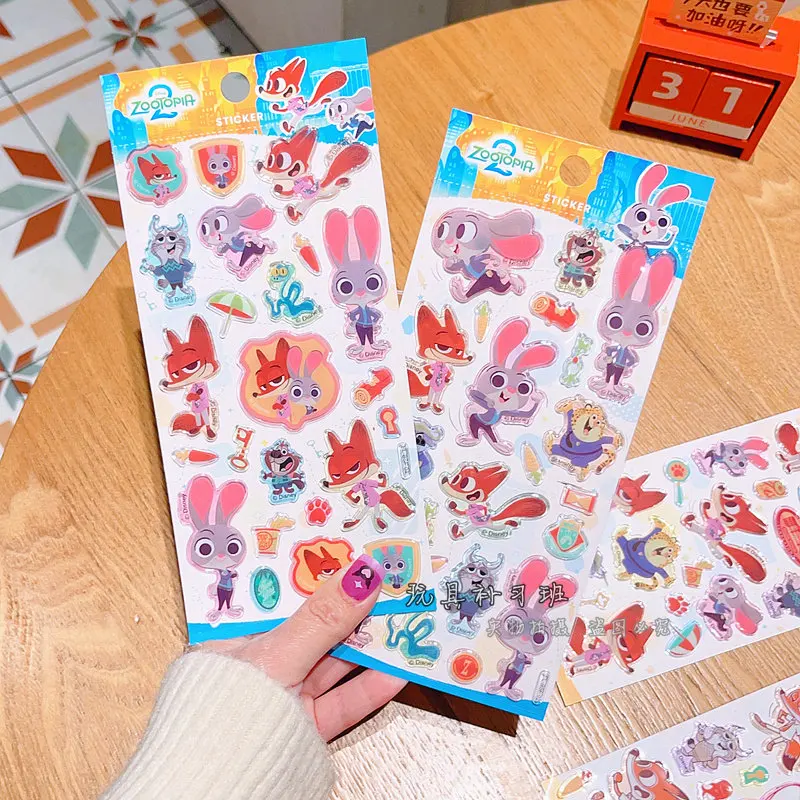 

Disney Animation Cute Zootopia Foam Stickers Judy Nick Creative Cartoon Embossed Reward Stickers Holiday Gifts