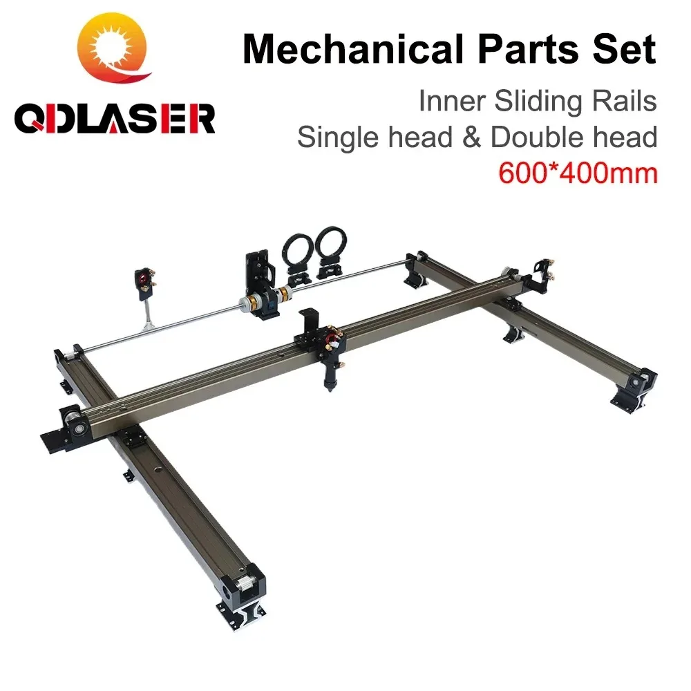 QDLASER 6040 Mechanical Inner Sliding Rail Kit, 600x400mm X Y Axis Linear Guide for CO2 Laser Engraving Cutting Machine