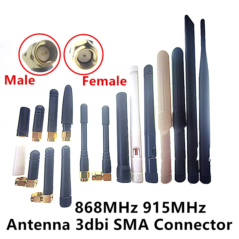 2PCS 868MHz 915MHz Antenna 3dbi SMA Male Connector GSM, GPRS Antena Outdoor Signal Repeater Antenne Waterproof  Glue Rod Antenna