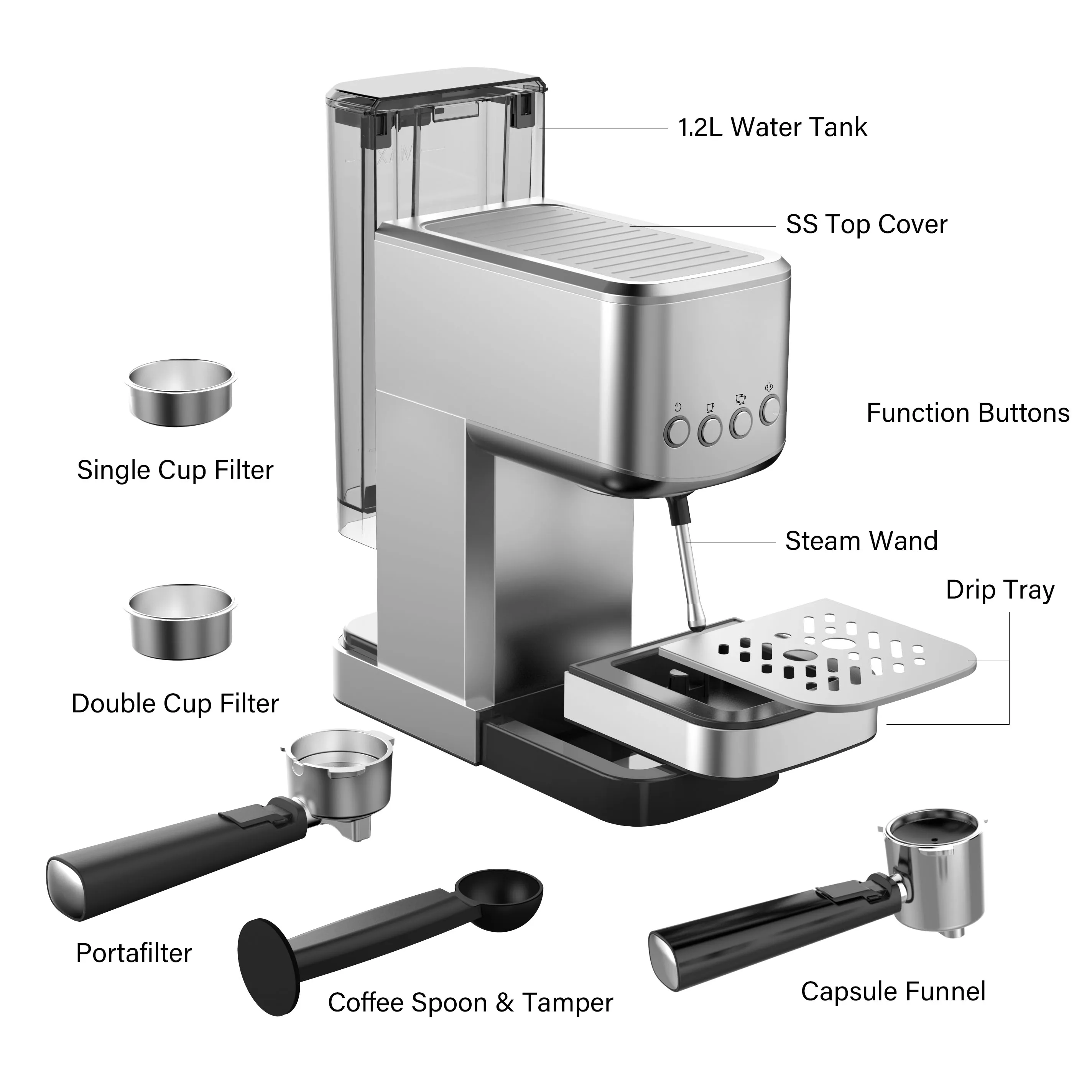 Aifa Commercial Semi Automatic Espresso Coffee Machine – Office & Home Use, Wholesale for Cafe & Factory