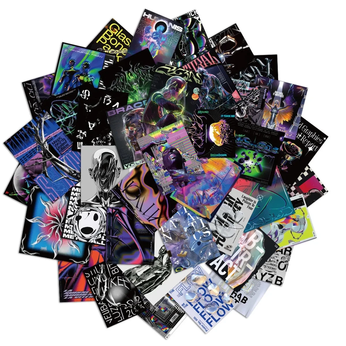10/20/40pcs Cool Psychedelic Acid Graphic Art Graffiti Stickers Aesthetic DIY Motorcycle Luggage Helmet Waterproof Sticker Decor