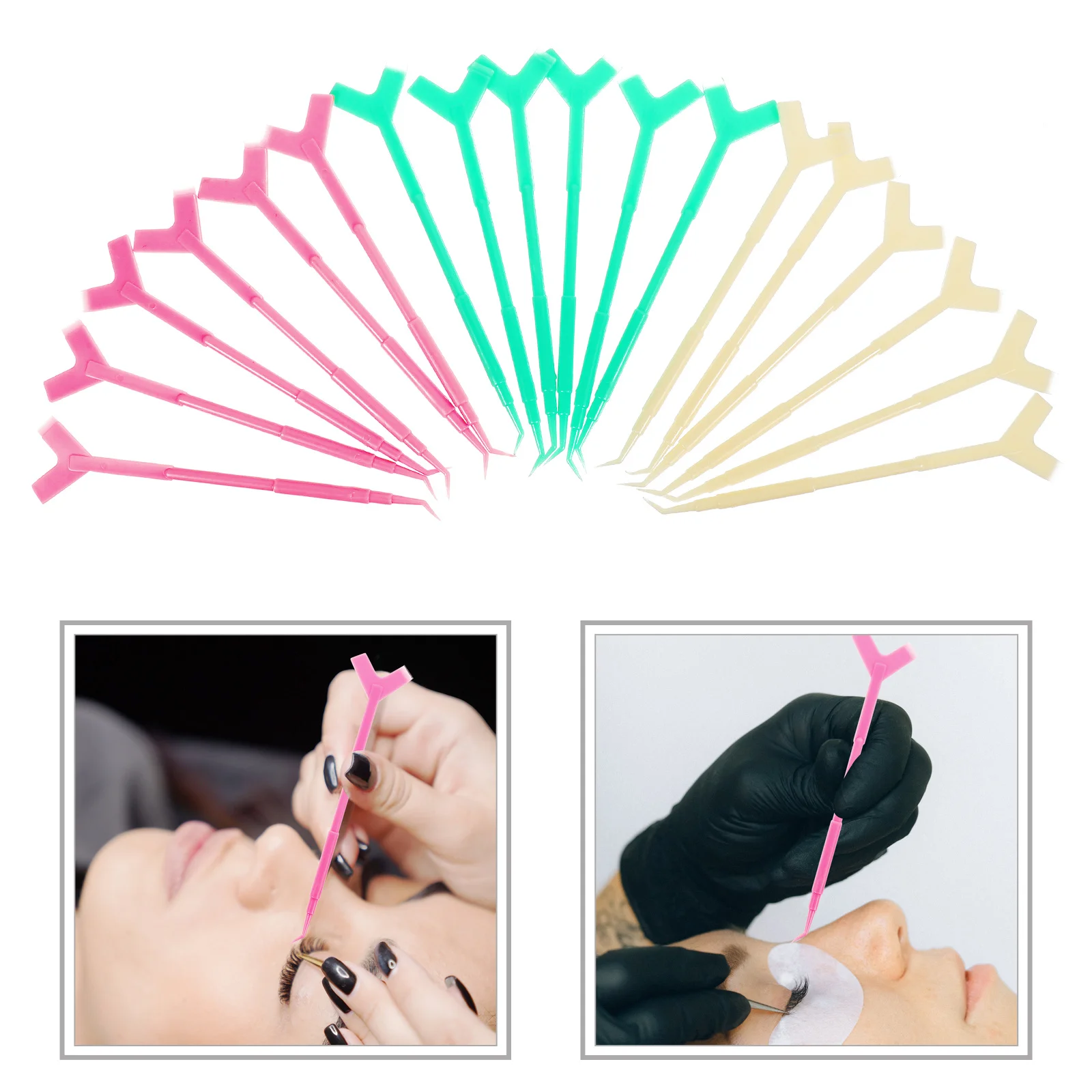

18Pcs Eyelash Lifting Sticks Y Shaped Lash Lift Rods for Precise Eyelash Grafting Curling and Repairing Compact Travel Friendly