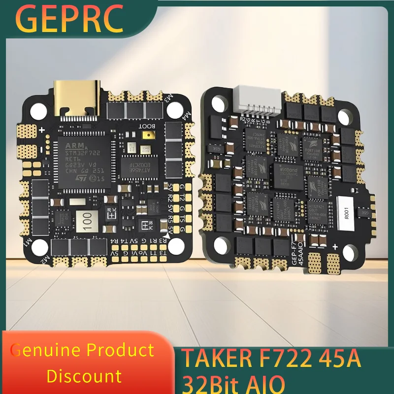 

GEPRC TAKER F722 45A 32Bit AIO Flight Control Betaflght INAV / ESC Buzzer 16MB Black Box 32Bit Data Analyze Record for Rc Model