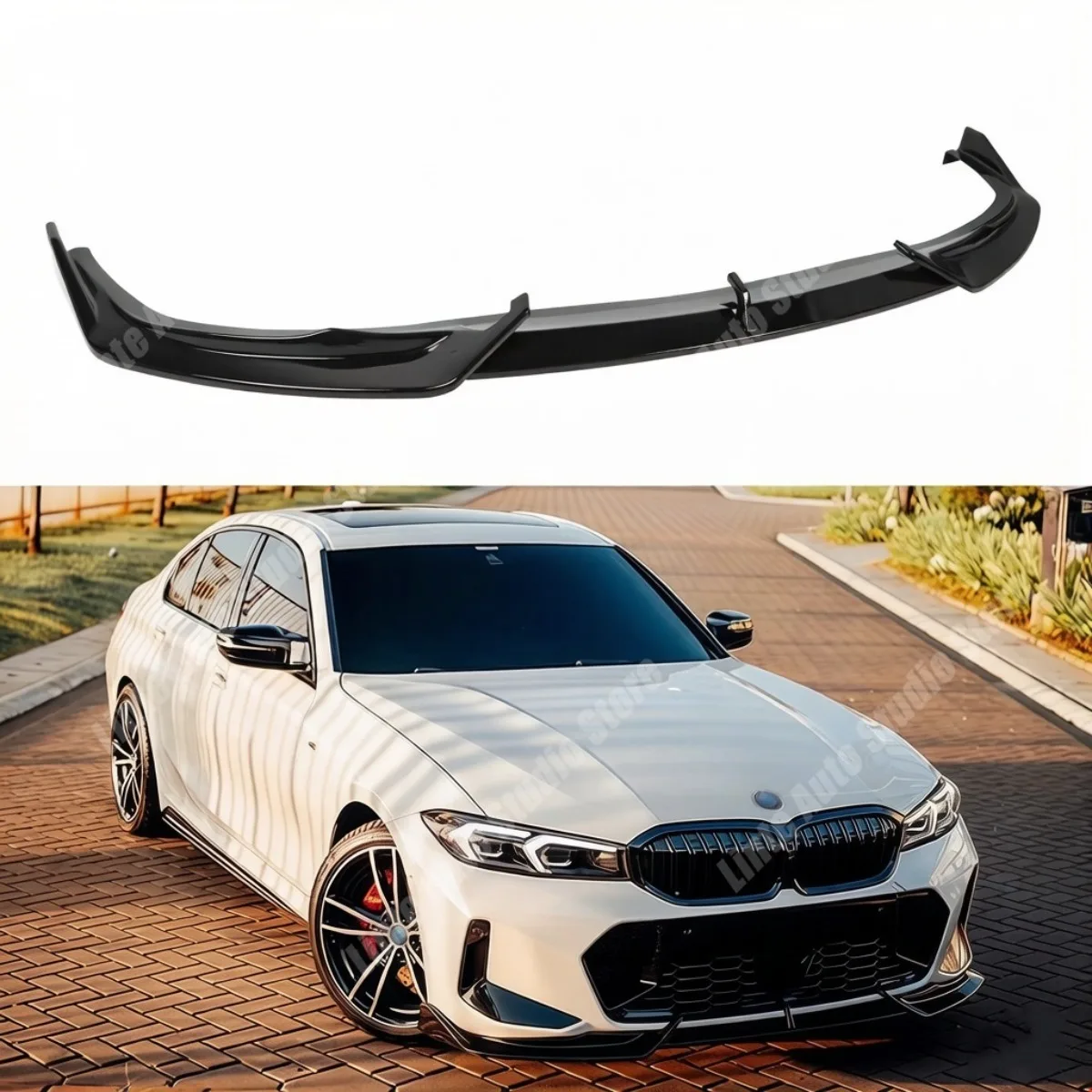 

Front Bumper Lip For BMW 3 Series G20 G21 G28 M-Sport 2023-2026 LCI Splitter Gloss Black Under Chin Apron Guard Body Kits Tuning