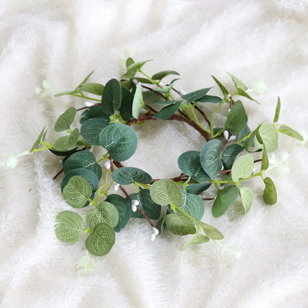 

4pcs Simulated Cup Wreath Festival Decor Easter Door Ornament Hanging Garland Artificial Leaf Creative