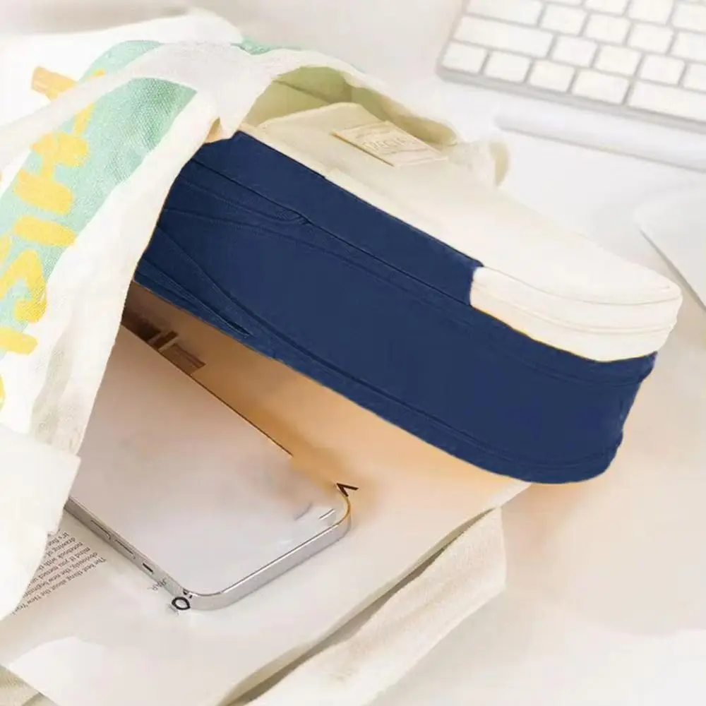 Polyester Simple Student Pen Bag Diagonal Color Blocked Storage Pencil Bag Multilayer Dirt Resistant Macaron Pencil Case
