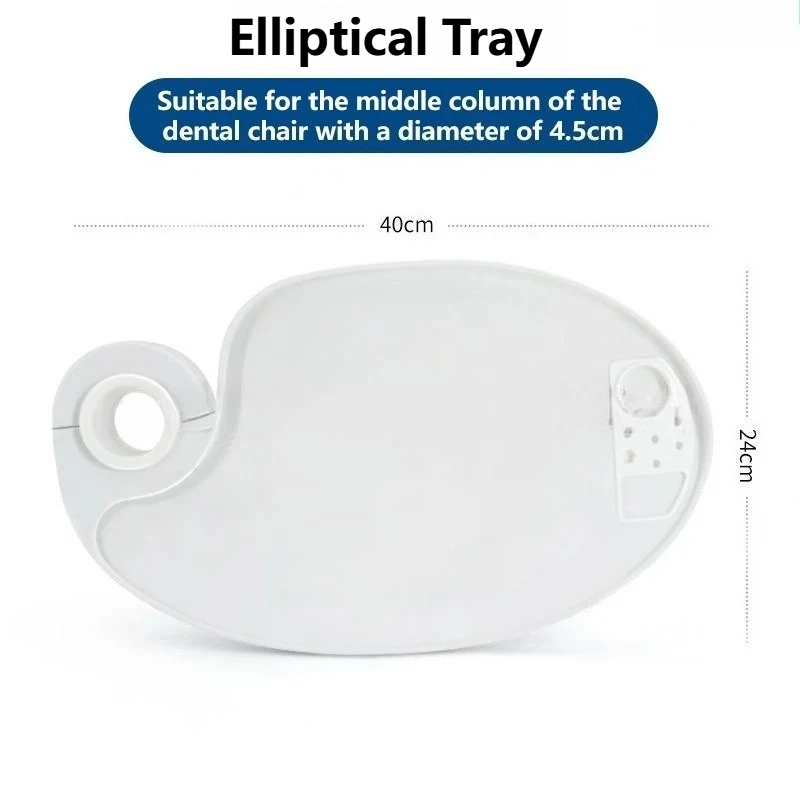 2PCS  Dental Plastic Scaler Tray Plastic Rotatable Plate Post Mounted Shelf Tray Table Dentistry Chair Accessories Instrument