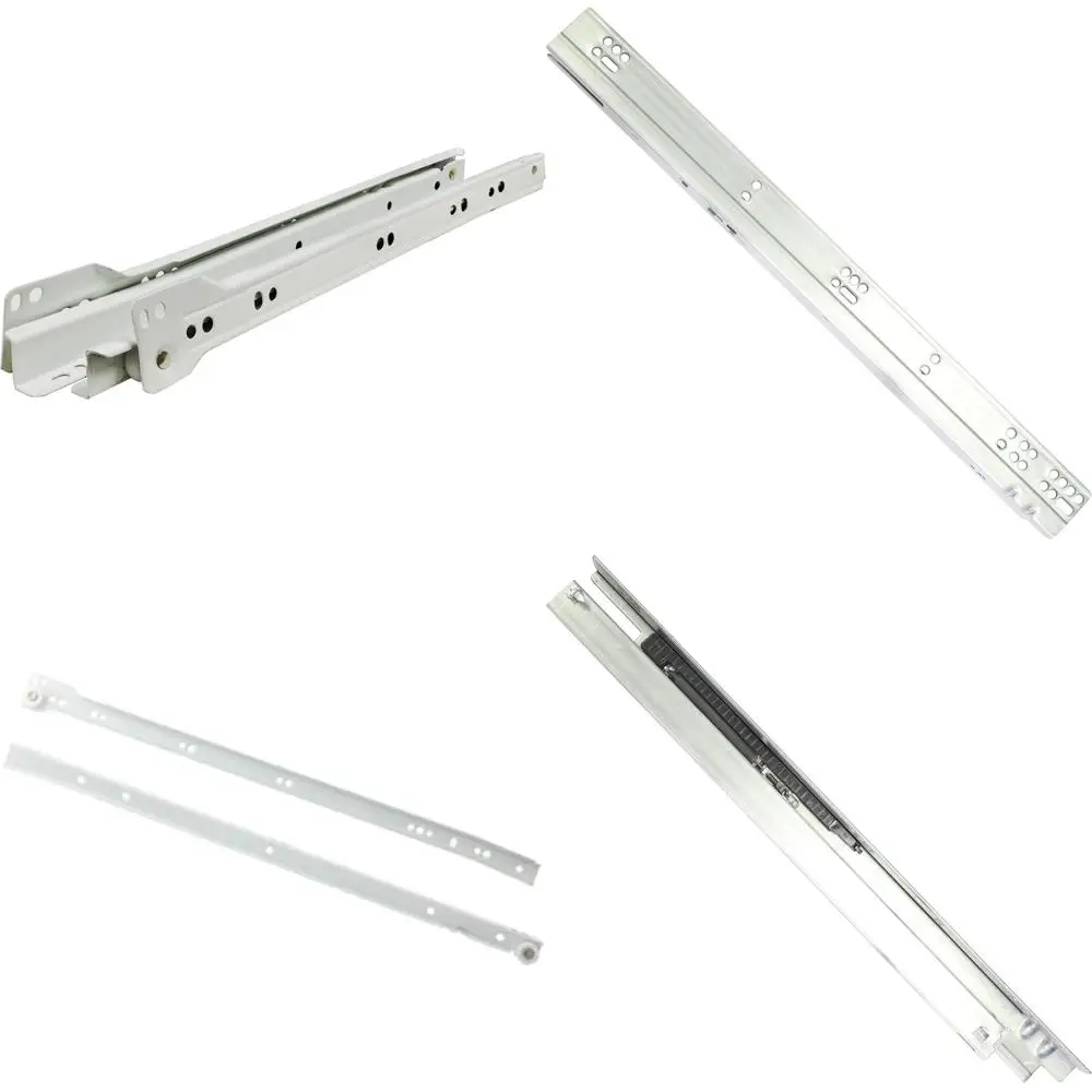 شرائح درج على الطراز الأوروبي الأبيض، أسطوانة سفلية مقاس 22 بوصة لـ 25 زوجًا من الخزانات #1