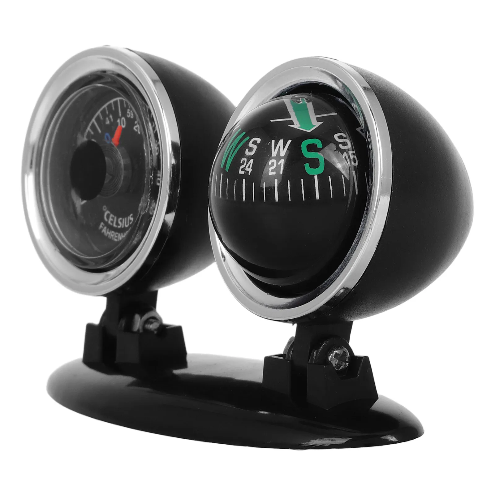 2 in 1 Vehicle Mount Dashboard Compass Car Thermometer Navigation Guide Ball Marine Boat Auto Interior Compass Multi Function view 2