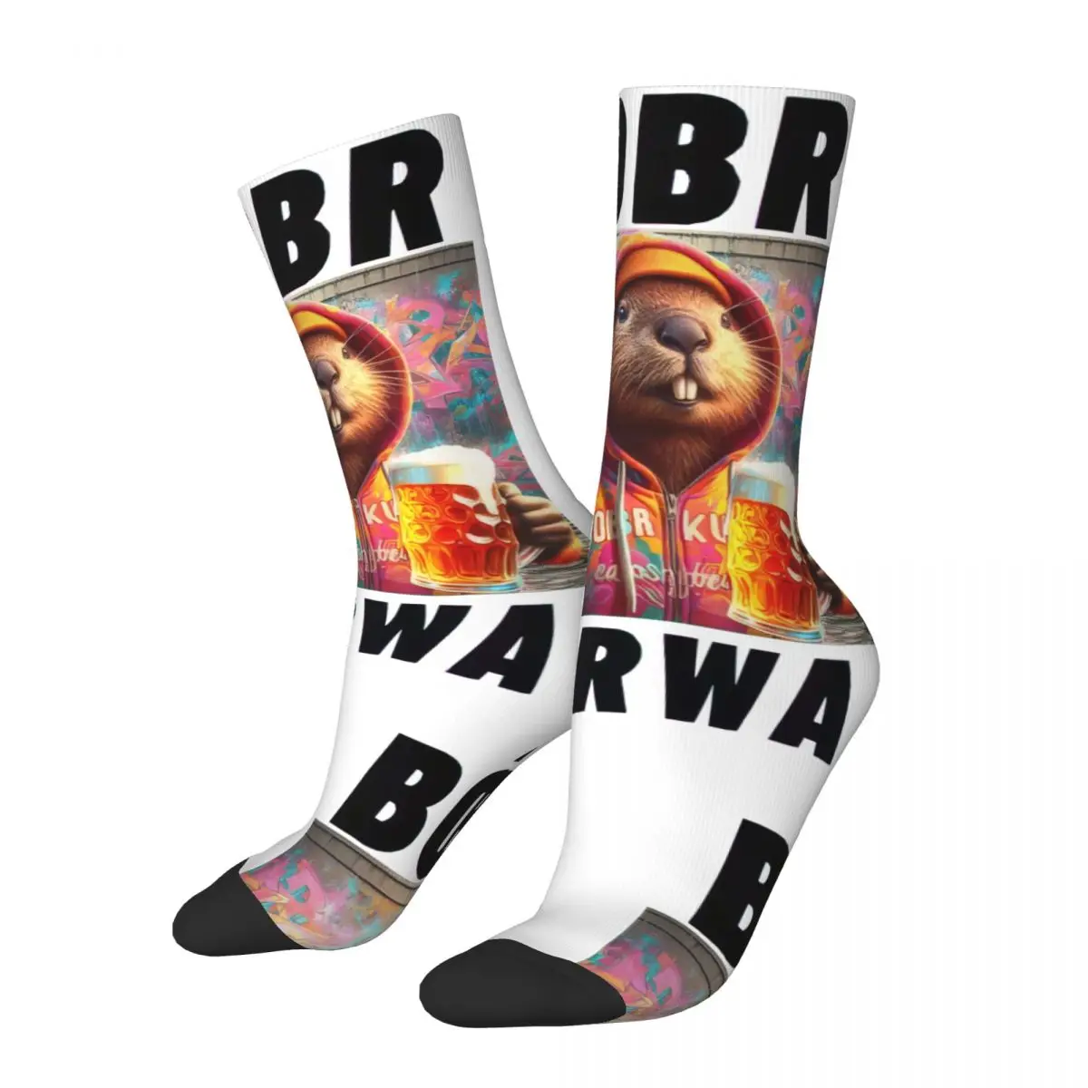 

Bobr Kurwa Drinking Beer Socks All Season Long Socks Accessories for Man's Woman's Gifts