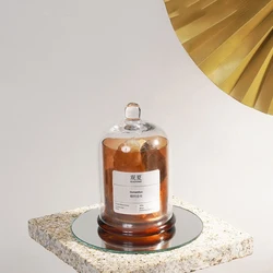 1pc Empty Glass Display Dome For Dining Table Decoration With Base Cake Cupcake Cover For Figurine Fairy Lights Crafts