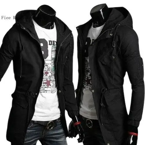 Winter Solid Color Casual Jacket Warm  Coat Slim Outwear Overcoat Men