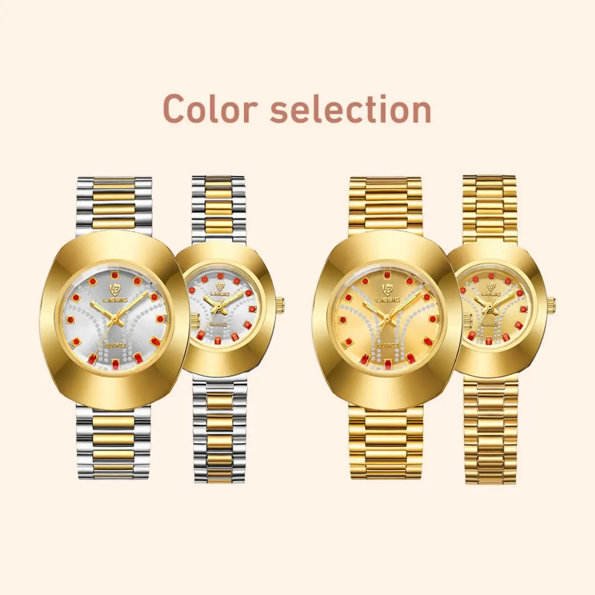LIEBIG Fashion Lovers Watches Set Original Watch For Men Women Elegant Sweet Quartz Wristwatch Waterproof Watch Relogio Feminino