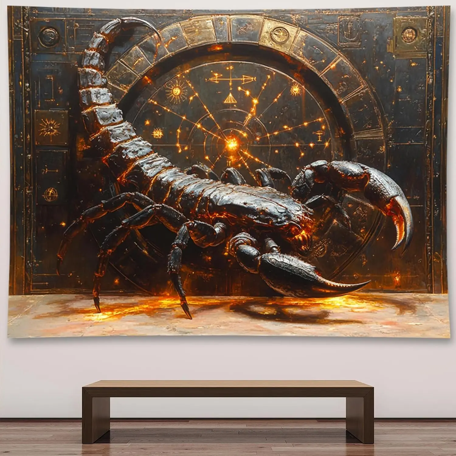 Mystic Scorpion Tapestry Wall Hanging Zodiac Astrology Creature Art Gothic Decor Tapestry Boho Luxury Wall Art Tapestry For Bedr