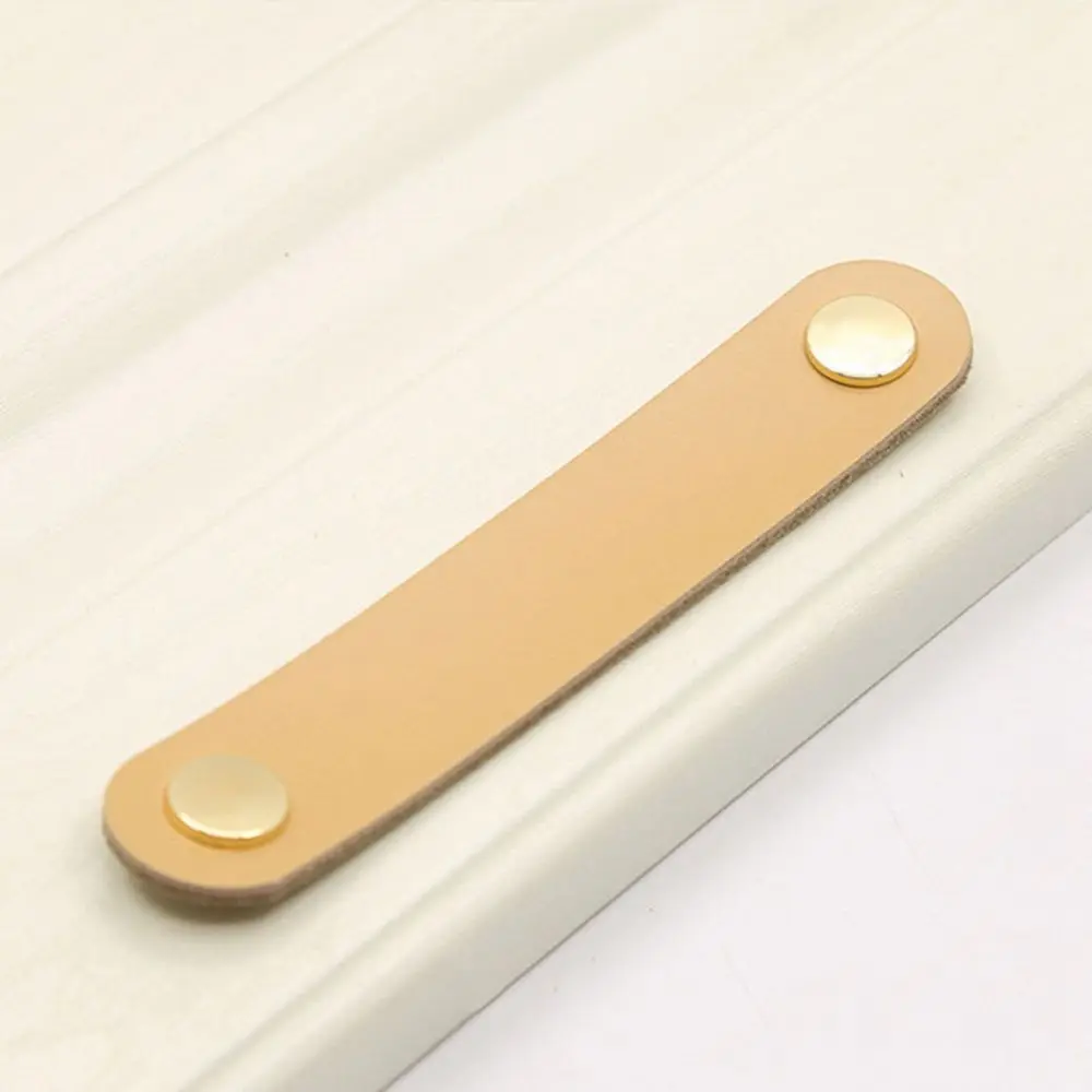 Nordic Modern Style Soft Environmentally Hardware Leather Handle Door Pulls Furniture Knobs Drawer Handle