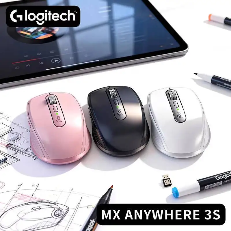 

Travel MX Anywhere 3S Mouse - 8K DPI Tracking, 3-Device Bluetooth, Quick Charge, Perfect for Short Pet Trip & Clinic Work