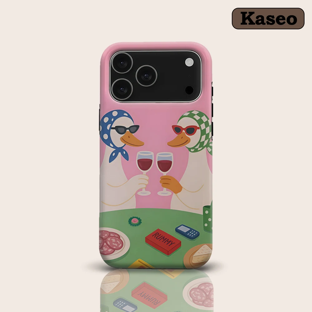 

Chic Ducks Wine Night for Magnetic Phone Case for IPhone 17 16 15 14 13 Pro Max Plus Single Double-layer Tough Case
