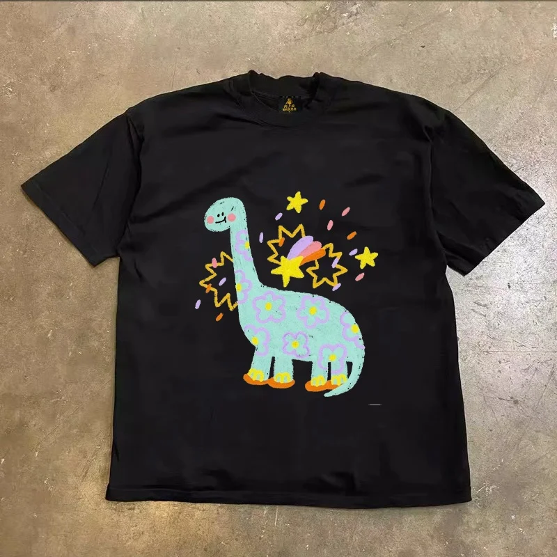 Loose Fit Cotton T-Shirt Unisex Short Sleeve Double Thread UPUPXIA Hero Print Sweat Absorbent round Neck Casual Summer Top