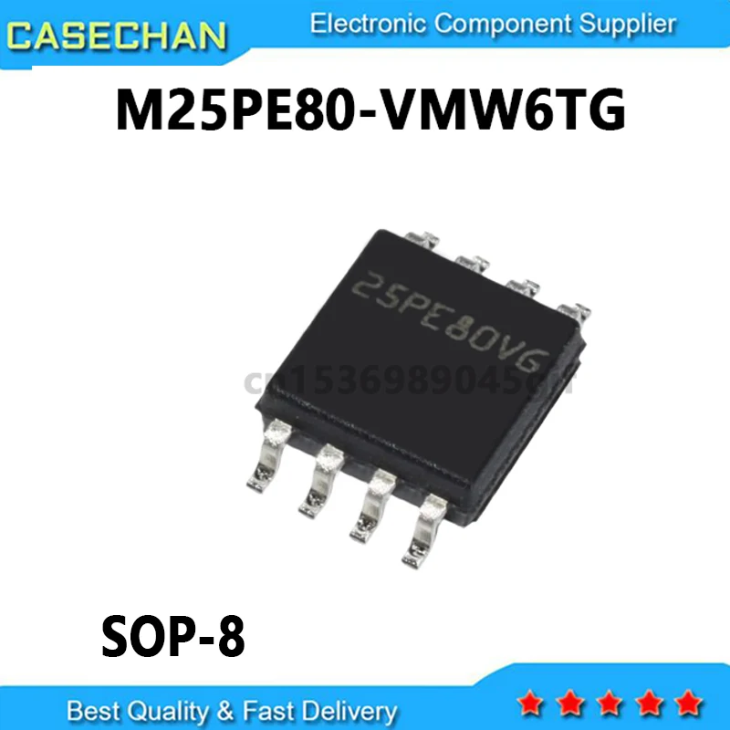 5PCS New and Original 25PE80VG M25PE80-VMW6TG SOP-8 8Mbit 1M FLASH