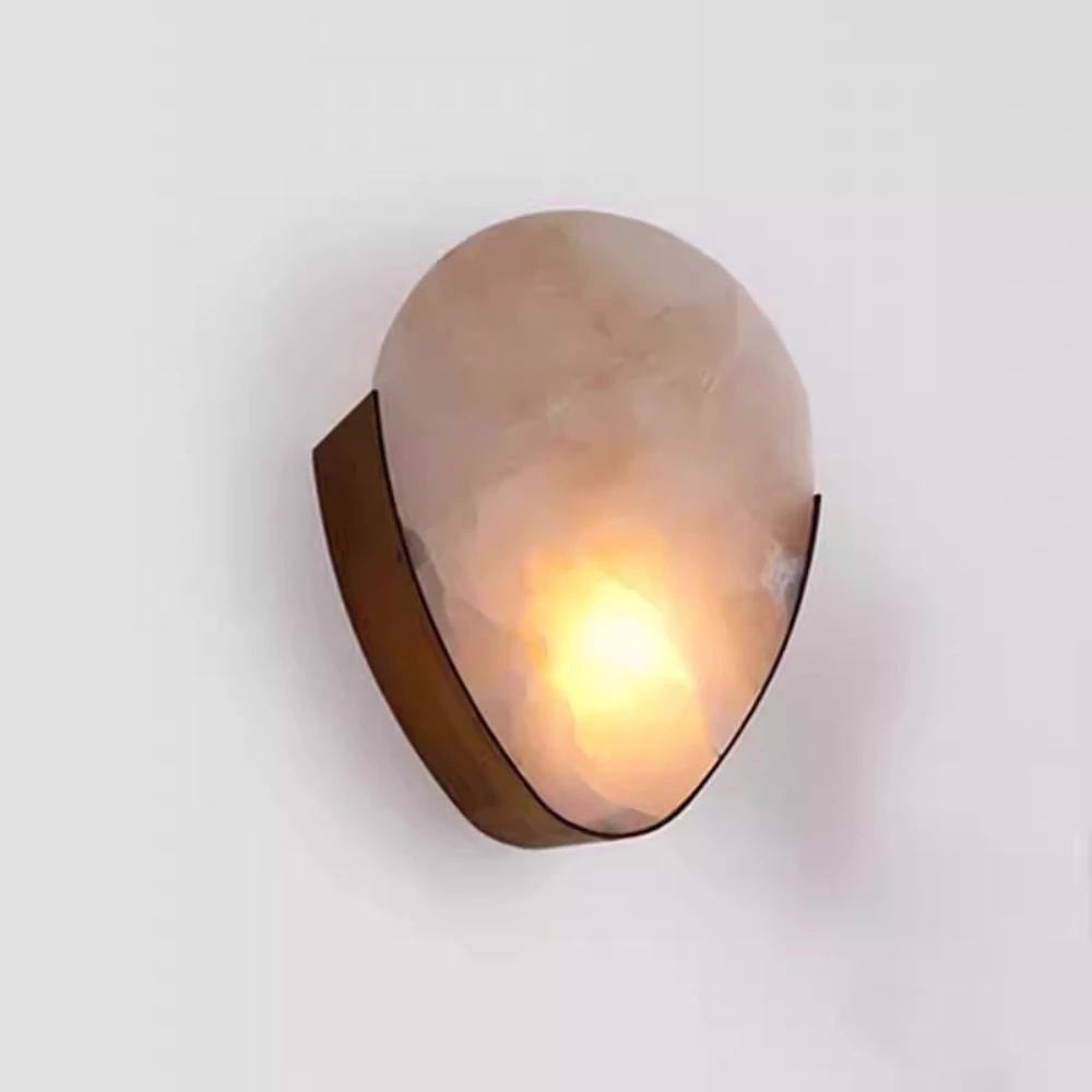 Creative Luxury Metal Marble Droplet Shaped Wall Lamp Modern Italian Bedroom Bedside Lamp Corridor Staircase Decorative Lighting