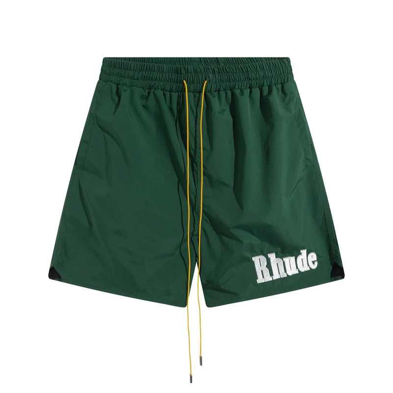 Summer Streetwear Rhude Casual Shorts Men's High Quality Loose Logo Print Sports Shorts