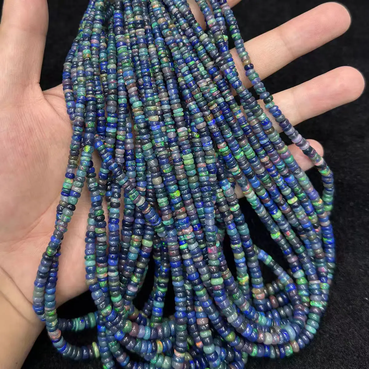 

Opal black faceted roundelle baroque nature for DIY making jewelry necklace 38cm FPPJ wholesale loose beads