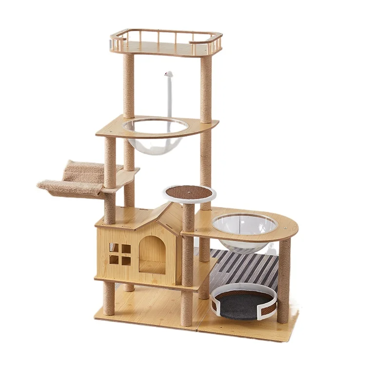 climbing frame nest tree integration, four-season universal wooden  supplies, large cat shelf