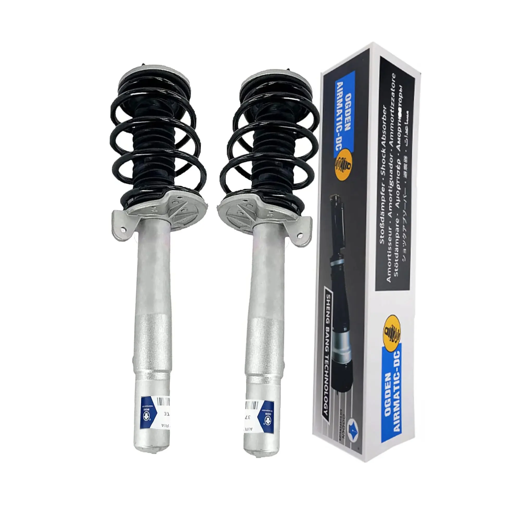 OGDEN 2Pcs Front Left+Right Shock w/EDC Suspension Shock Absorber Spring For BMW E65 E66 750i 760i 31316785529, 37106782147